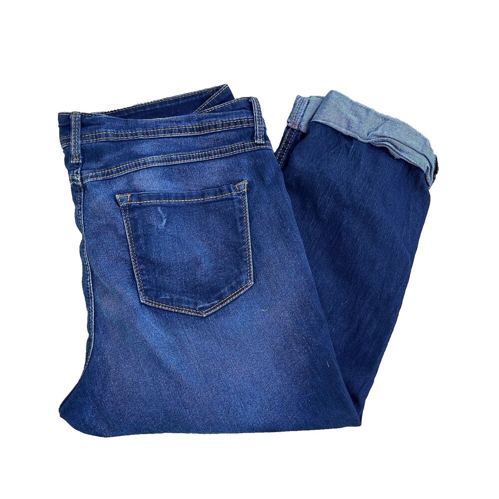 A.N.A. Womens Capri Jeans Size 20W Dark Wash Denim Cuffed Cropped Casual Stretch - Picture 4 of 7